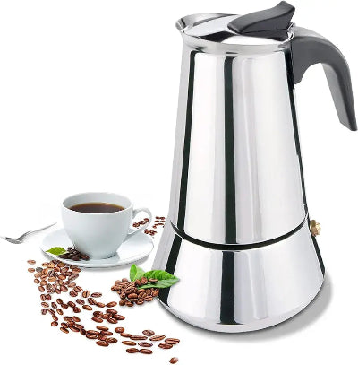 Elegantan mokapot od inoxa za pripremu savrsenog espressa. Tradicionalni italijanski aparat za kafu za svaki dom.